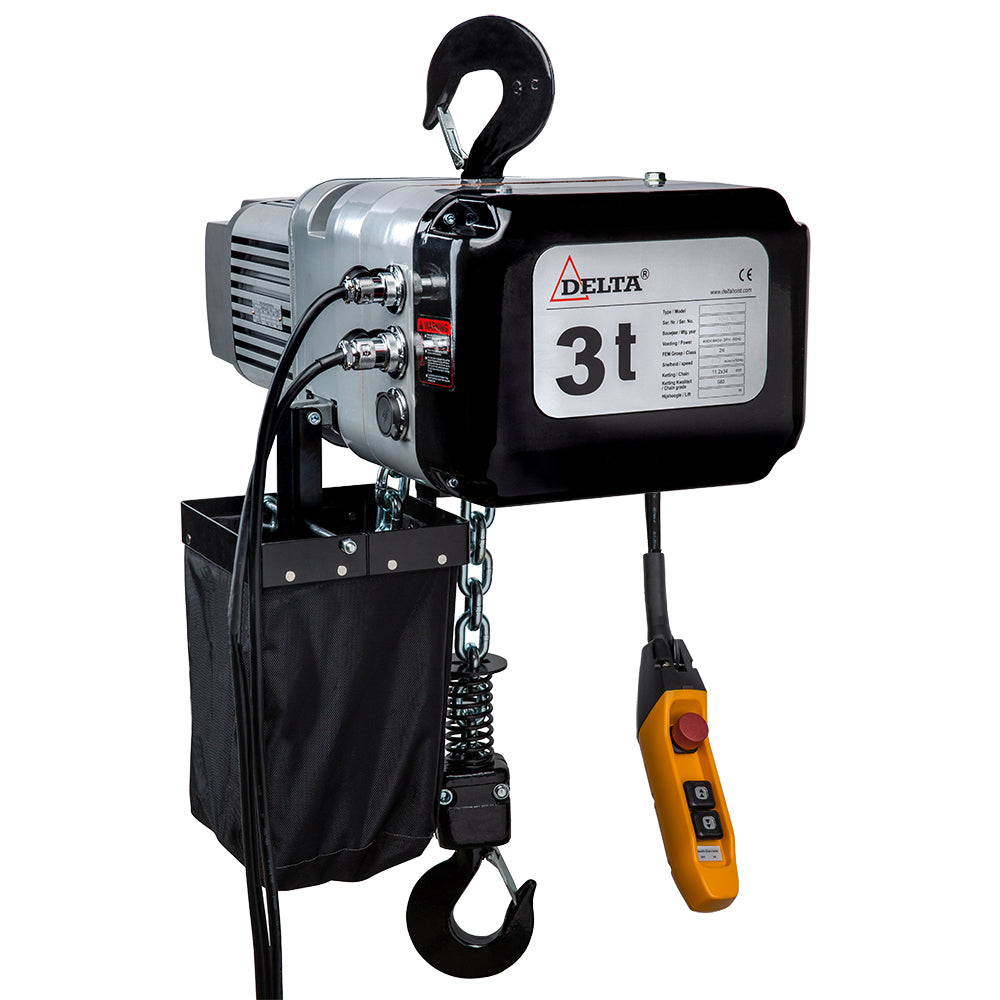 El-kædetalje DTS 400 V med krogophæng DELTA